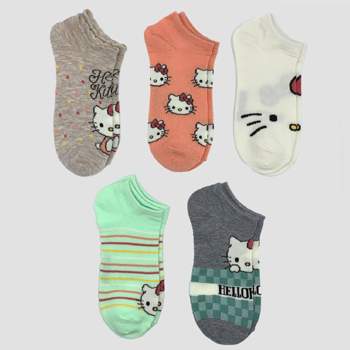 Girls' Hello Kitty 5pk No Show Socks - Beige M/L
