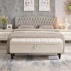 TUYOHW Cotton Linen Storage Bench,59" End of Bed Ottoman Bench with Button Tufted Top & Solid Wood Legs,Ottoman for Bedroom,Living Room,Hallway - 2 of 4