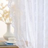 HLC.ME Jolene Floral Soft Decorative Lace Semi Sheer Light Filtering Rod Pocket Window Curtain Panels - Set of 2 - 4 of 4