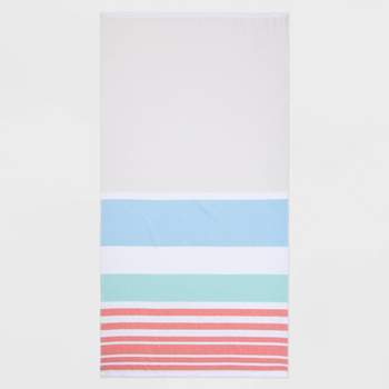 Titans Stripes Multi Colored Beach Towel 190604102078 - The Home Depot