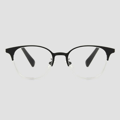 Women's Matte Browline Blue Light Filtering Glasses - A New Day™ Black
