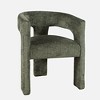 Jofran,Gwen Modern Luxury Jacquard Fabric Upholstered Sculpture Armchair- Green Color - 2 of 4