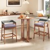 Tangkula 39" Outdoor Acacia Wood Bar Table w/ Slatted Tabletop for Garden Deck - 3 of 4