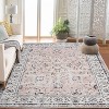 Boho Washable Machine-Woven Area Rug with Non-Slip Backing, Low Pile Soft Faux Wool Carpet for Living Room, Bedroom, Dining Room, indoor - 2 of 4
