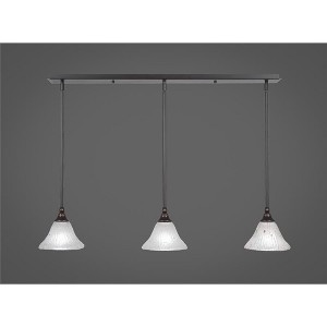 Toltec Lighting Any 3 - Light Chandelier in  Dark Granite with 7" Frosted Crystal Shade - 1 of 1