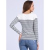 INSPIRE CHIC Women's Color Block Round Neck Long Sleeves Striped Basic T-Shirt - 3 of 4