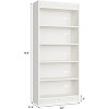 71" Tall Walnut Bookshelf,5 Tier Wooden Book Shelf，Free Standing Farmhouse Bookcase with Open Display Storage,Vintage Bookshelves for Office - 2 of 4