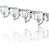 Runesay Crystal Bathroom Vanity Light - 4 Light Modern Crystal Bathroom Lights Fixtures Over Mirror, Stainless Steel Chrome Vanity Light - 2 of 4