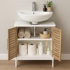 Evideco French Home Goods Under Sink Bathroom Cabinet with 2 Doors and Shelf, Non Pedestal Sink Bathroom Vanity - 3 of 4