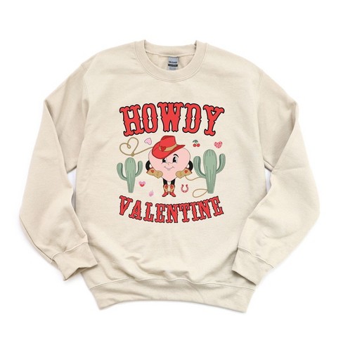 Simply Sage Market Women's Graphic Sweatshirt Howdy Valentine Heart - image 1 of 3