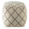 Lattice Square Pouf Cream/Black - Steve Silver Co.: Upholstered Cotton Ottoman, No Assembly Required - 4 of 4