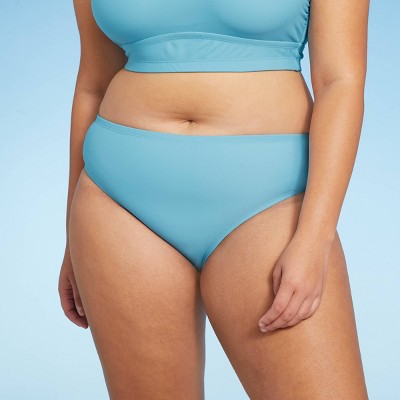 Juniors' Plus Size Cheeky Bikini Bottom - Xhilaration™ Light Blue