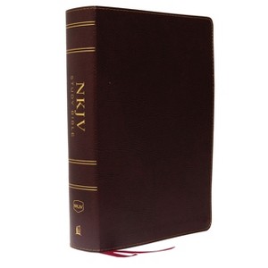 NKJV Study Bible, Bonded Leather, Burgundy, Full-Color, Comfort Print - by  Thomas Nelson (Leather Bound) - 1 of 1