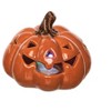 Gallerie II 3.27" x 3.94" Orange White Black Stoneware Pumpkin 3-Piece Light Up Jack O' Lantern Halloween Figurines - 4 of 4