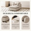 Oversized Chenille Upholstered Chaise Lounge Sleeper Armchair with Movable Ottoman - 4 of 4