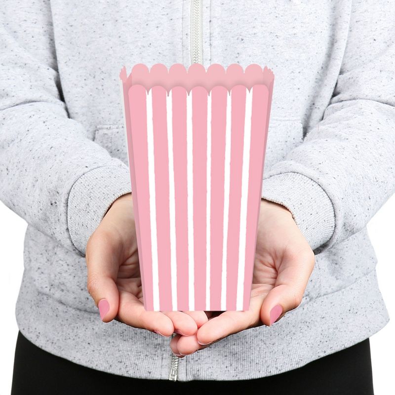 Big Dot of Happiness Pink Stripes - Simple Party Favor Popcorn Treat Boxes - Set of 12, 5 of 6