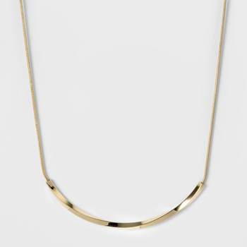 Women's Fashion Chain Necklace - A New Day™ Bright Gold