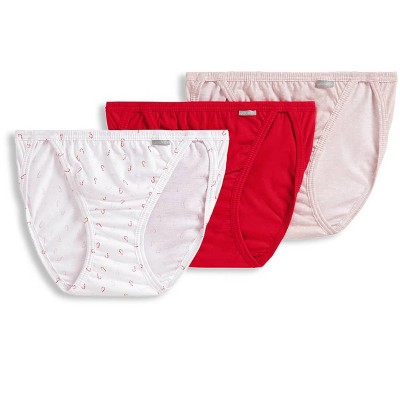 Jockey Women's Elance French Cut - 3 Pack 7 Red Reality/square Dot/mini  Candy Cane : Target