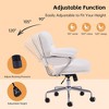 QingMoon PU Leather Office Chair, Adjustable Swivel Desk Chair, Ergonomic Computer Chair with Reclining Backrest for Home Office - 2 of 4