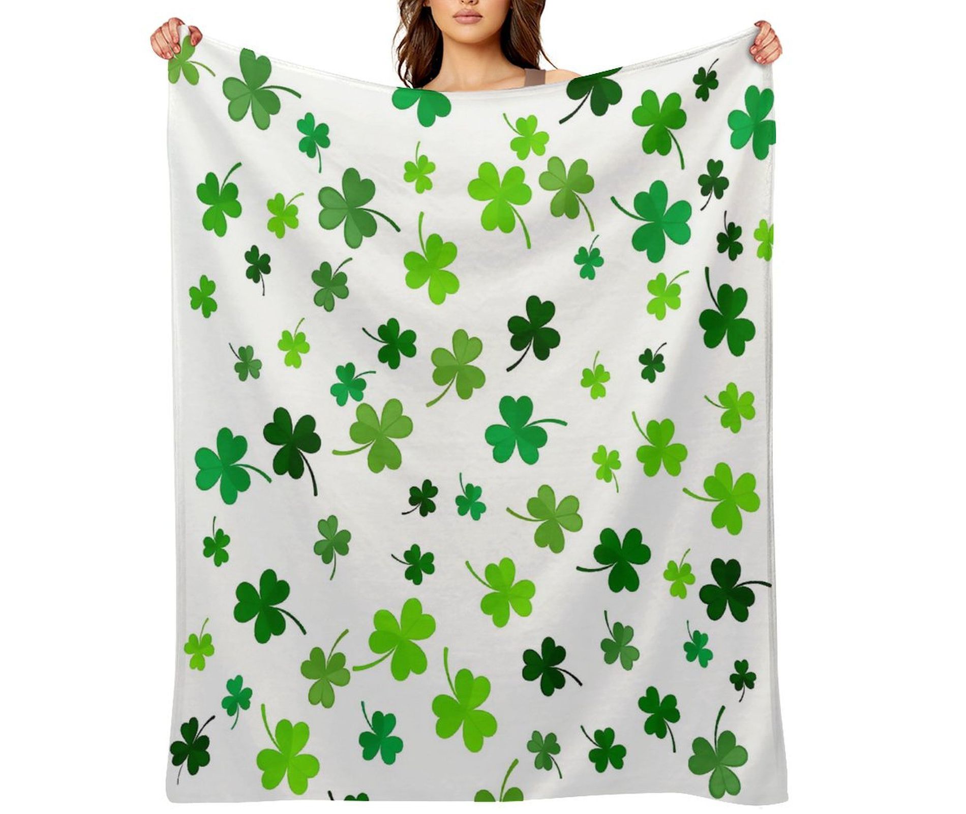 St Patricks Day Throw Blanket Lucky Soft Fleece Throw Blankets for Couch, Saint Patrick Microfiber Bed Blanket 30x40 inches