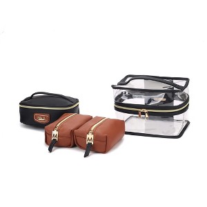 MKF Collection Emma Handbag Cosmetic Clear Case set by Mia K- 4 pieces - 1 of 4