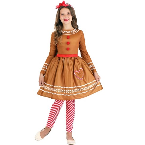 HalloweenCostumes.com Large Girl Gingerbread Girl's Costume Dress, Red/White/Brown - image 1 of 4