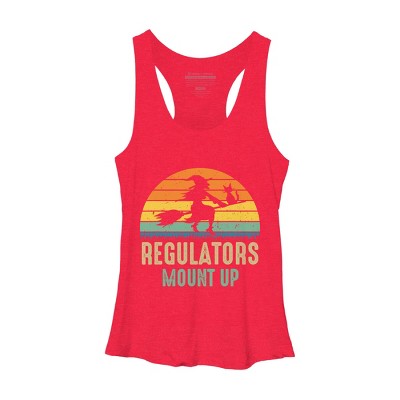 Women's Design By Humans Regulators Mount Up Halloween Witch By RedBirdLS Racerback Tank Top