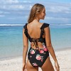 Women's Ruffled Lace Up One Piece Swimsuits - Cupshe - 2 of 3