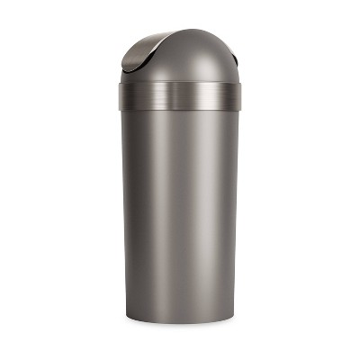 Pewter 16-Gallon Swing Top Kitchen Trash Can