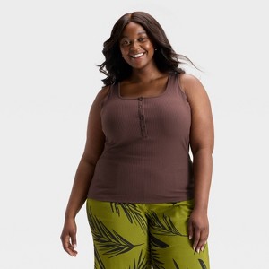 Women's Henley Tank Top - A New Day™ - 1 of 3