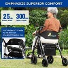 Lycvki Foldable 2 in 1 Rollator Walker with Brakes and Adjustable Seat, Handle - 3 of 4