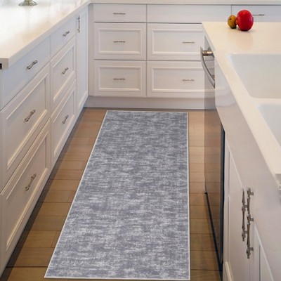 Washable Runner Rug Non Slip - 2'3"x8' Kitchen Runner, Modern Low Pile Bathroom Rug, Stain Resistant Hallway Carpet, Foldable Indoor Mat (Taupe)