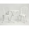 SKRAN Set of 3 Outdoor Table and Chair Set ,Rust-Resistant Cast Aluminum Patio Bistro Set for Patio, Balcony, Garden, White - 2 of 4