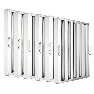 Garvee Commerical Hood Filters 19.5 Inch, 430 Stainless Steel 5 Grooves, Range Hood Filters for Restaurant Kitchen Exhaust Hoods, Pack of 6 - 1 of 4