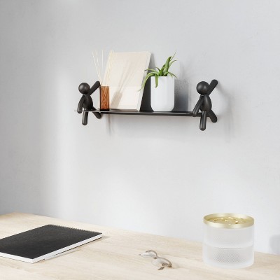 Black Steel Buddy Floating Wall Shelf