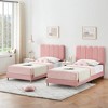 Twin Size Upholstered Platform Bed Frame for Girls - 2 of 4