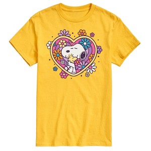Men's - Peanuts - Hug Heart Flower Short Sleeve Graphic T-Shirt - 1 of 4