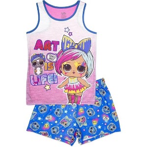 L.O.L. Surprise! Little/Big Girl's 2-Piece Shirt and Shorts Pajama Sets - 1 of 4