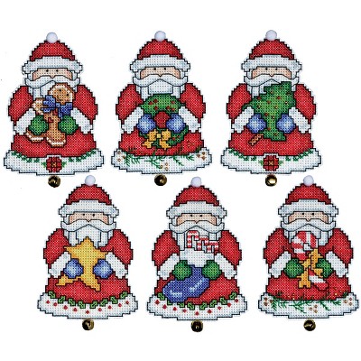 Design Works Plastic Canvas Ornament Kit 3"X4" Set of 6-Santa