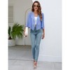 Womens Mesh Cardigan Open Front Batswing Sleeve Shrugs Lightweight Semi-Sheer Floral Cardigan,Blue - S - 4 of 4
