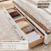 SinCiDo Farmhouse King-Sized Bed Frame 54" Headboard with 2 Large Drawers, Supported By Wooden Strips, No Spring Mattress Required, Noise Free - 2 of 4