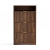 GDFStudio Ismara Rustic Shoe Cabinet Storage with Flip Drawers - 4 of 4