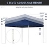 DOMETOUR 13' x 13' Pop Up Canopy Tent, Height Adjustable, with Wheeled Carry Bag for Outdoor Parties, Garden, Patio, Dark Blue - 2 of 4