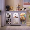 Vlsrka Sideboard Buffet Cabinet with 3 Glass Doors, Adjustable Shelves,White - 3 of 4