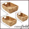 Casafield Water Hyacinth Seagrass Oval Storage Basket Sets with Wooden Handles, Woven Nesting Bin Organizers - 4 of 4