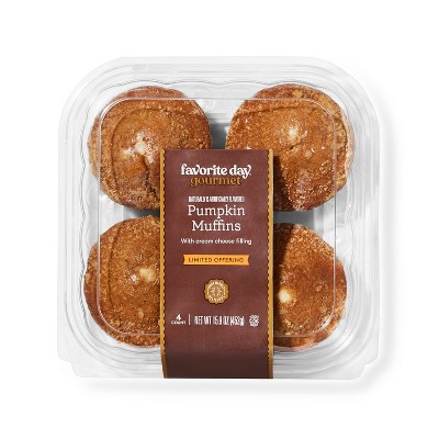 Pumpkin with Cream Cheese Muffins - 16oz/4ct - Favorite Day™