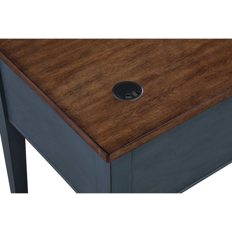 Open L-Shaped Pedestal Writing Desk Blue - Fairmont Collection - Martin Furniture, 5 of 10