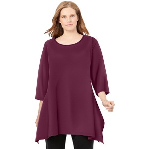 Woman Within French Terry Handkerchief Hem Tunic - 1 of 4