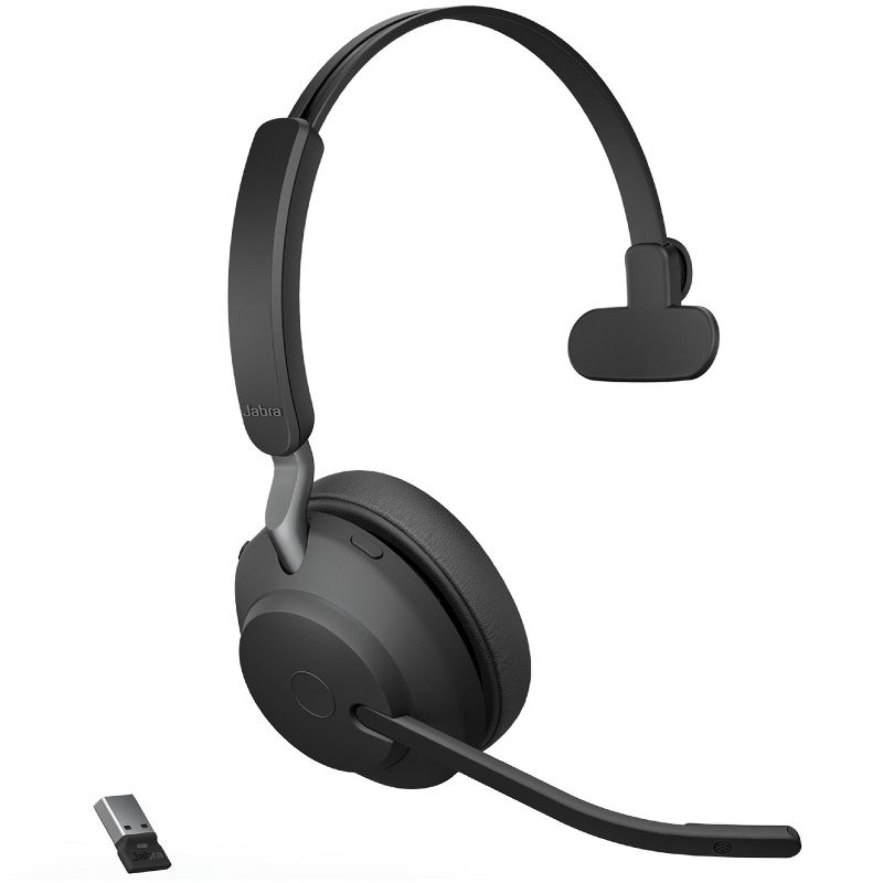Jabra Evolve2 65 USB-A MS Mono -Black Wireless Headset / Music Headphones, 1 of 8