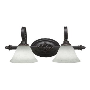 Toltec Lighting Elegante 2 - Light Vanity in  Dark Granite with 7" White Muslin Shade - 1 of 1